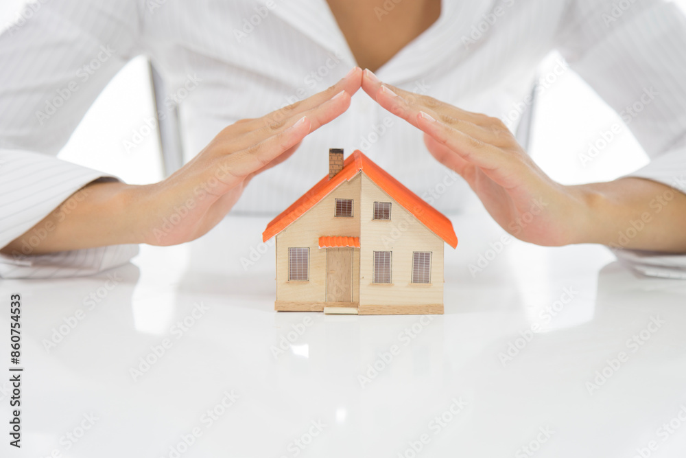 Real estate insurance concept. Protect Your House Real estate insurance concept. Protect Your House