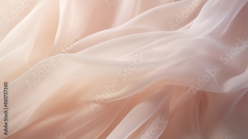 This image displays smooth pink fabric arranged in gentle, flowing waves, creating a soothing and elegant visual, reflecting tranquility and refined beauty in its simplicity. photo