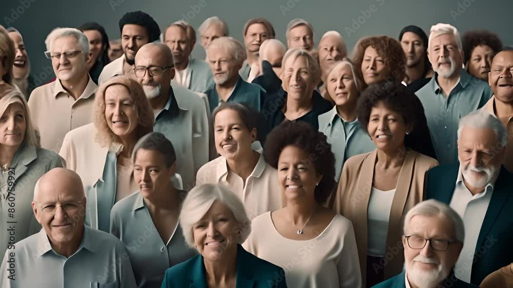 Diverse Group of Seniors Smiling for a Portrait Generative AI Diverse Group of Seniors Smiling for a Portrait Generative AI