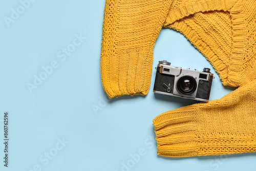 Stylish warm sweater and ph...