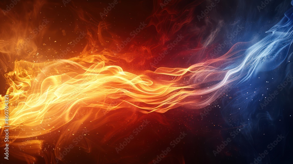 Flaming French Flag - Stylized patriotic symbol in blazing flames Flaming French Flag - Stylized patriotic symbol in blazing flames