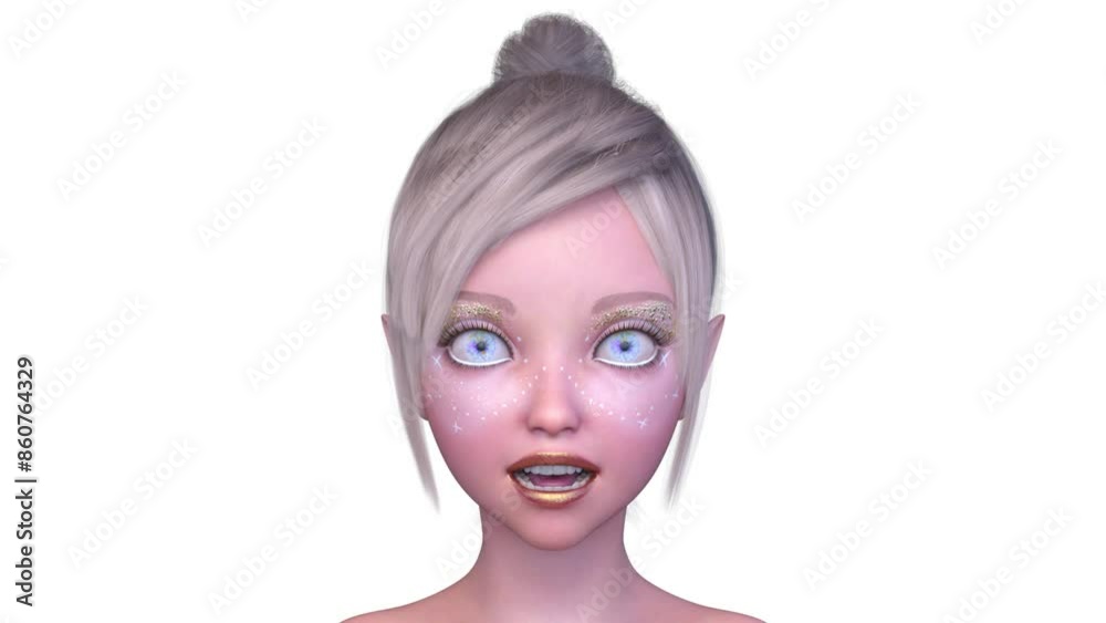 女性の顔アップ 3DCGレンダリング 女性の顔アップ 3DCGレンダリング