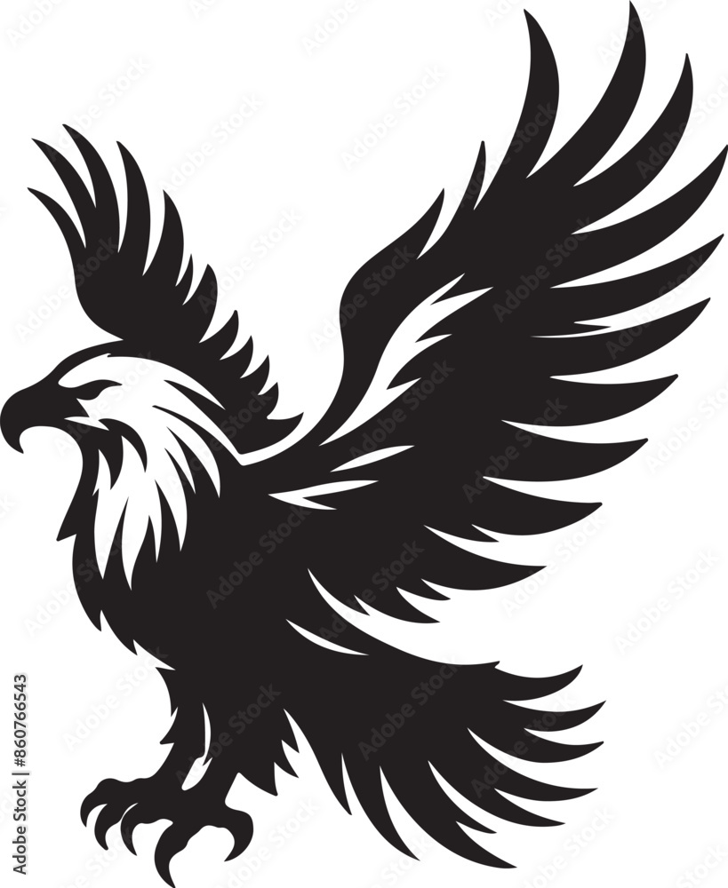 Eagle silhouette vector illustration. Animal silhouette