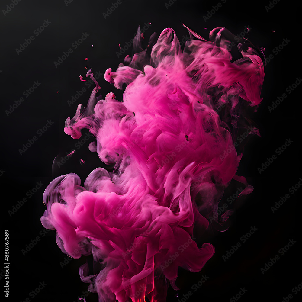 Obraz premium pink smoke on black background