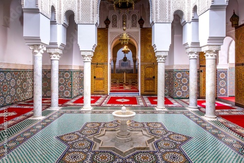 Photos Meknes, Morocco - March 21, 2024: Mausoleum of Moulay Ismail interior in Meknes in Morocco
