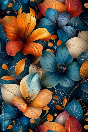 colorful flower wallpaper design