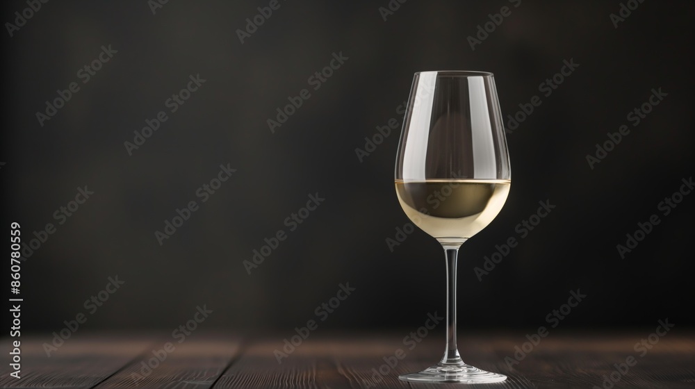 Glass of white wine on a wooden table with a dark, blurred background. Elegant beverage concept. Studio photography. Glass of white wine on a wooden table with a dark, blurred background. Elegant beverage concept. Studio photography.