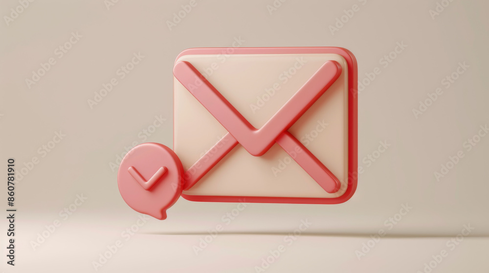 3D email icon with a new message notification. This modern email letter design features a red bubble for unread messages. The mailbox concept icon is a 3D vector render isolated on a light background. 3D email icon with a new message notification. This modern email letter design features a red bubble for unread messages. The mailbox concept icon is a 3D vector render isolated on a light background.