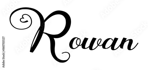 Rowan - colore nero - parola nome scritta con cuori - ideale per website, presentazioni, biglietti, banners, sweatshirt, stampe, cricut, silhouette, sublimazioni, etichette, adesivi