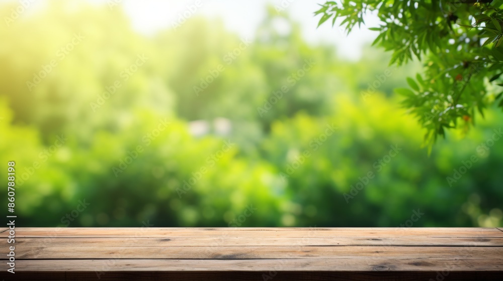 A wooden picnic table seen against a backdrop of blurred lush green forest, capturing the essence of outdoor relaxation, ideal for family gatherings and nature activities. A wooden picnic table seen against a backdrop of blurred lush green forest, capturing the essence of outdoor relaxation, ideal for family gatherings and nature activities.