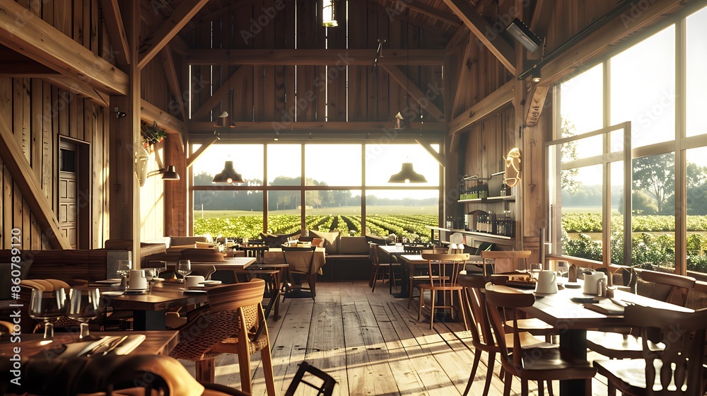 sustainable farm-to-table restaurant with a rustic wooden design, featuring open views to the surrounding farmland and a cozy, inviting atmosphere sustainable farm-to-table restaurant with a rustic wooden design, featuring open views to the surrounding farmland and a cozy, inviting atmosphere