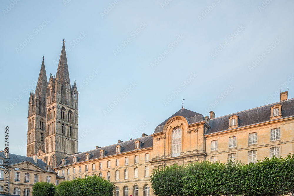Fototapeta premium Gothic Spires of Men’s Abbey, Caen