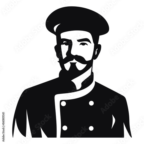 Man chef indoors isolated over white background