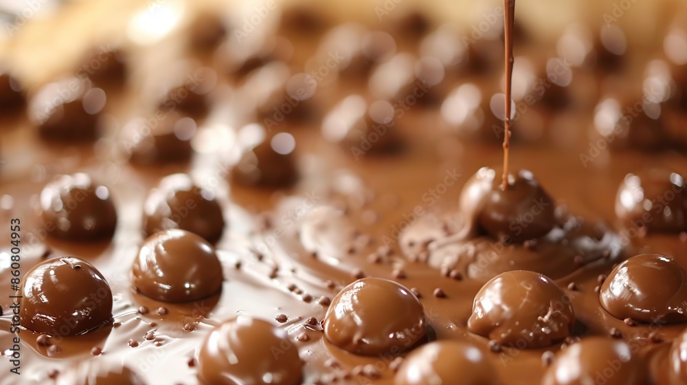 Chocolate Dipping: A Close-Up of Sweet Indulgence Chocolate Dipping: A Close-Up of Sweet Indulgence