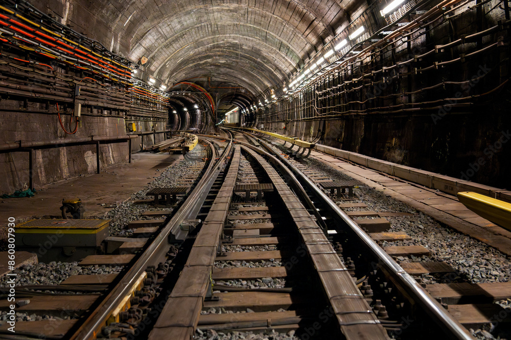The subway tunnel between the stations Vysehrad and I.P. Pavlova