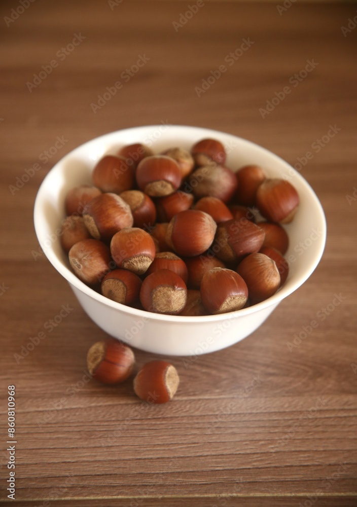 healthy hazelnuts in a bowl