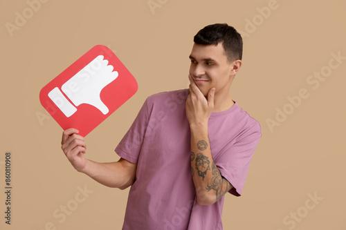 Handsome young thoughtful m...