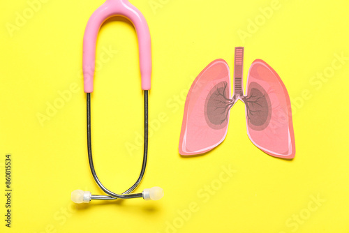 Paper lungs with stethoscop...