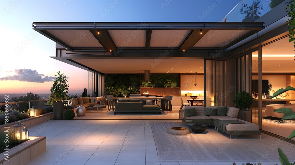 Curated visual reference: Gallery Detail: Penthouse With A Retractable Roof That Opens To A Sky
