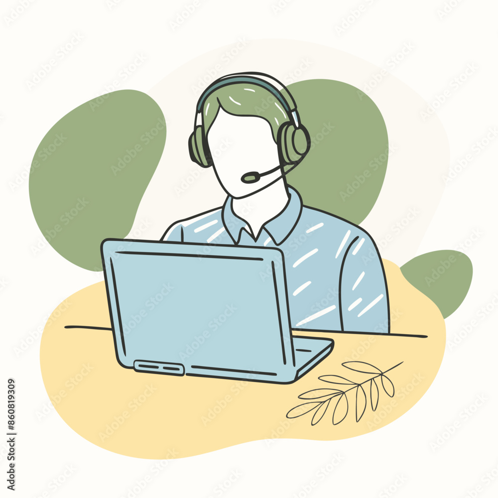 A flat illustration of customer support helping flat vector art A flat illustration of customer support helping flat vector art