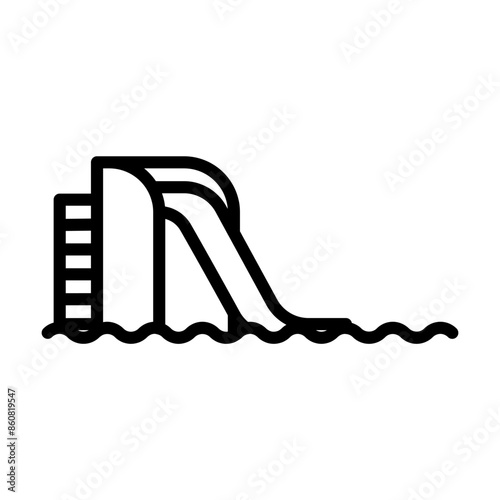 water slide icon in line style. Vector illustration