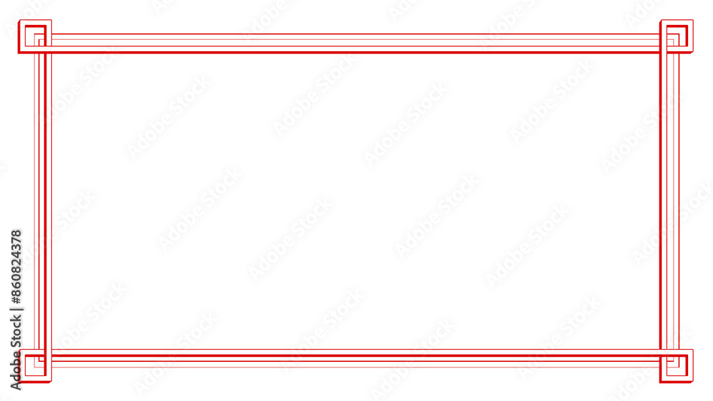 Stylish Red Line Border for Professional Use on White Background.