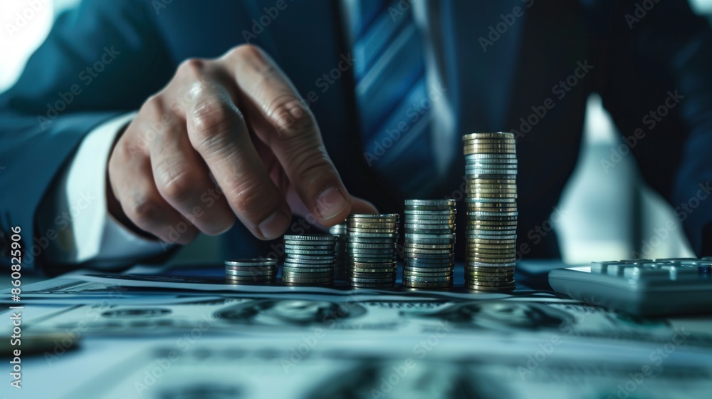 man counting money, financial concept man counting money, financial concept