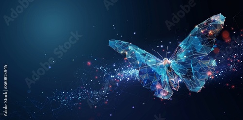 An abstract background with beautiful abstract business transformation innovation. Change from traditional to high technology-like life cycle of a butterfly. To imply a successful future business