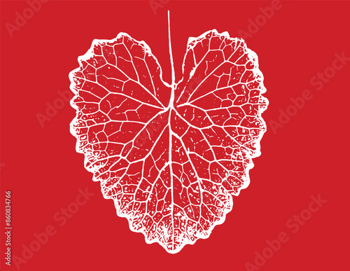 Heart shaped leaf with veins and arteries showing health and love