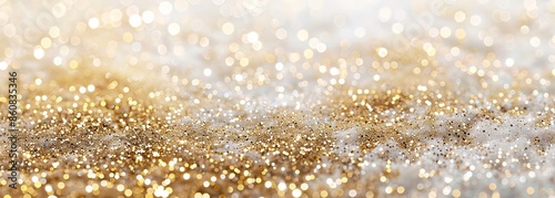 White and gold glitter texture. Elegant luxury background