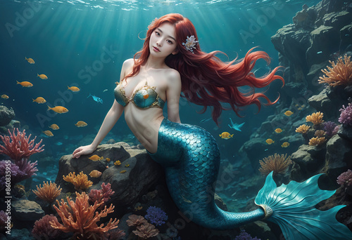 mermaid in the sea