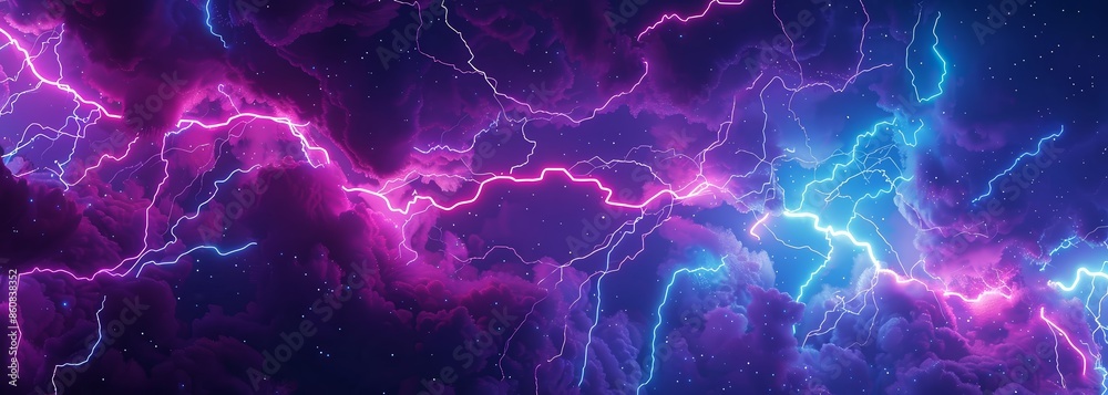 Fototapeta premium Neon lightning background