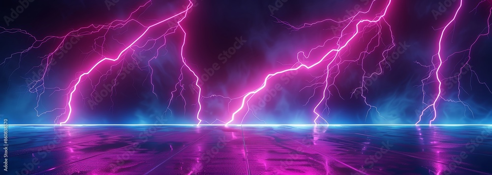 Neon lightning background Neon lightning background