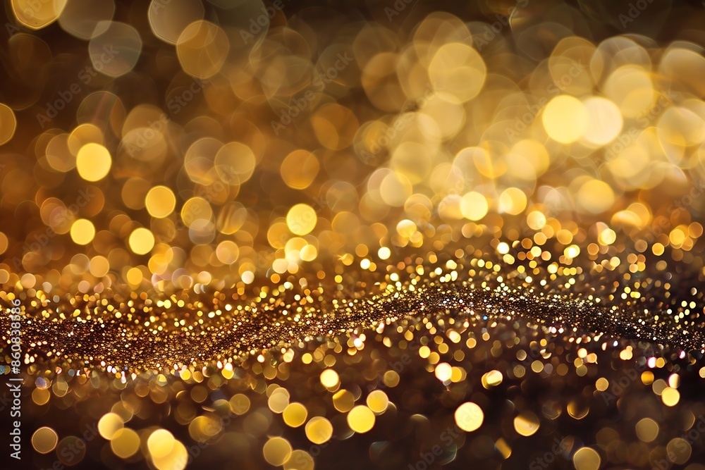 Abstract golden glitter sparkle background with bokeh lights