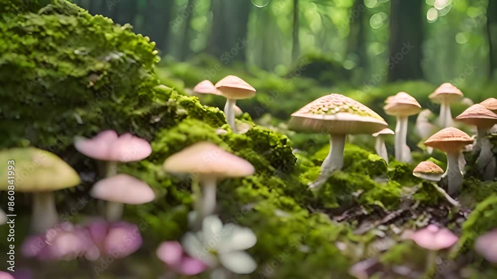 Mushrooms Growing in a Forest Generative AI Mushrooms Growing in a Forest Generative AI