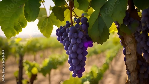 Wallpaper Mural Ripe Grapes Hanging in a Vineyard Generative AI Torontodigital.ca