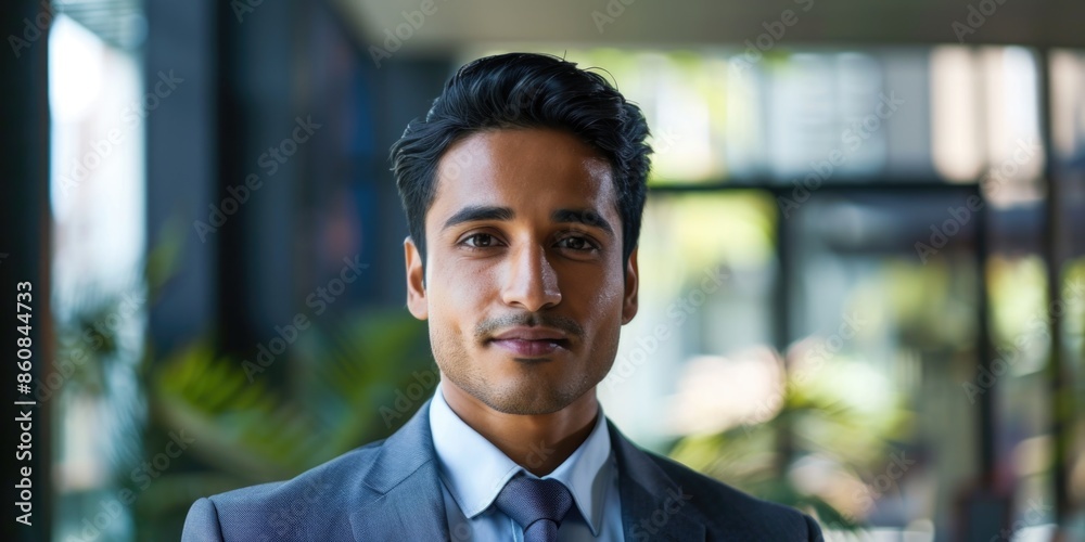 Fototapeta premium Close-up of a man wearing a business suit and tie, suitable for professional or formal occasions