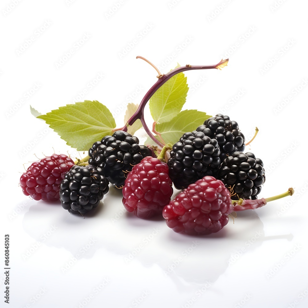 Mulberry fruit isolated on white background Mulberry fruit isolated on white background