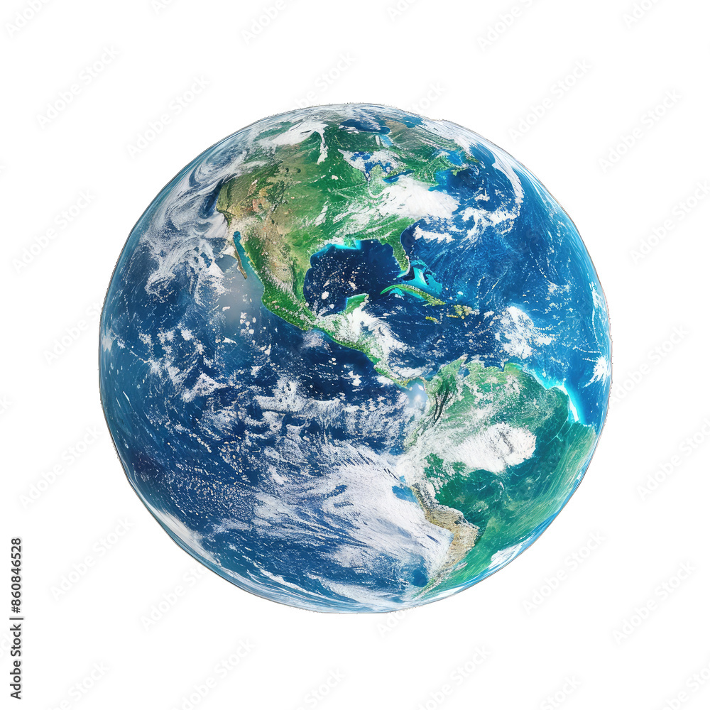 Blue and Green 3d Render of Earth's Western Hemisphere Detailed on , Sustainability. Isolated on a Transparent Background. Cutout PNG. Blue and Green 3d Render of Earth's Western Hemisphere Detailed on , Sustainability. Isolated on a Transparent Background. Cutout PNG.