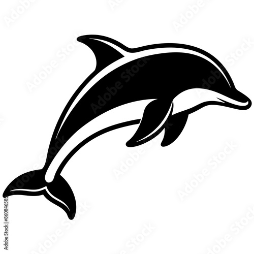 line art icon illustration of dolphin