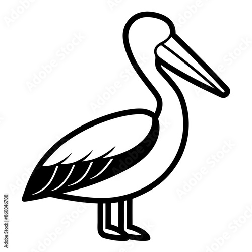 line art icon illustration of pelican photo