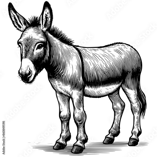 black and white donkey