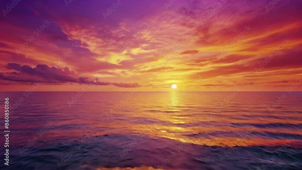 Purple, orange and yellow sky over the sea - Fantasy vibrant panoramic sunset sky - Gradient rich colors - ethereal dreamy summer sunset or sunrise sky. Uplifting and peaceful sky created with generat Purple, orange and yellow sky over the sea - Fantasy vibrant panoramic sunset sky - Gradient rich colors - ethereal dreamy summer sunset or sunrise sky. Uplifting and peaceful sky created with generat