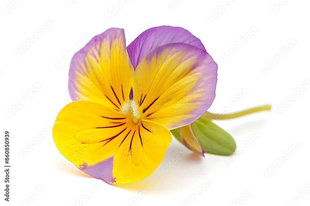 Fototapeta premium Yellow Violet Isolated on White Background