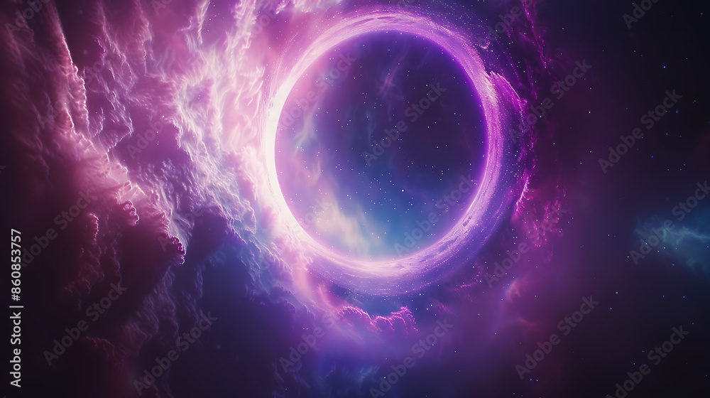 Enigmatic Black Hole with Vibrant Nebula Enigmatic Black Hole with Vibrant Nebula