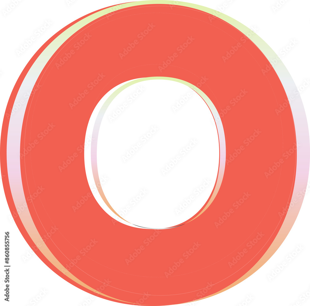 Orange font, letter O