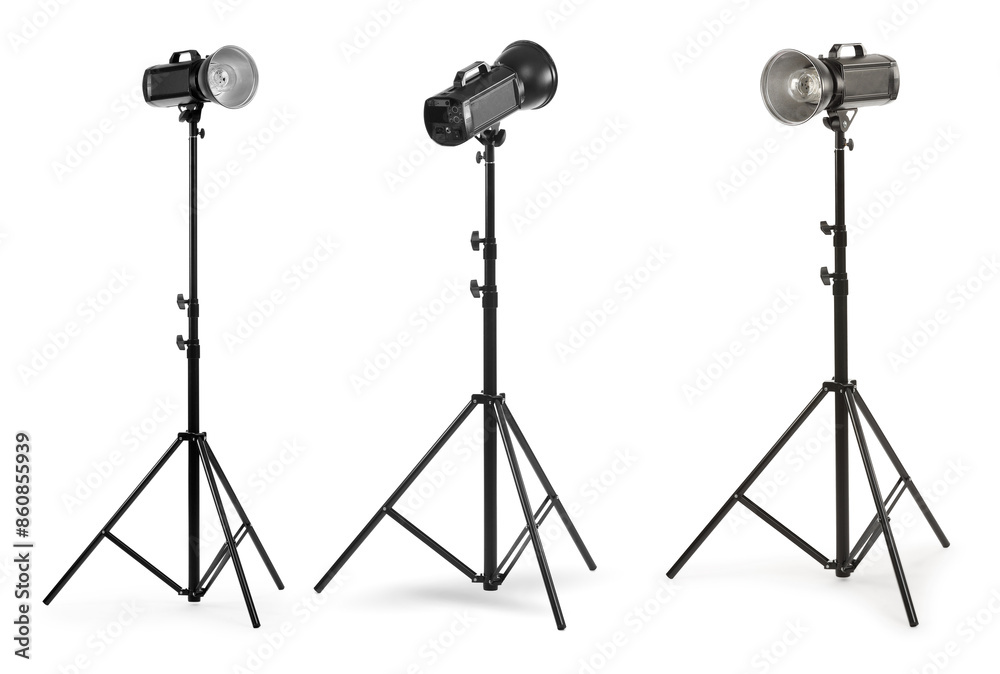 Obraz premium Professional lighting equipment isolated on white, set