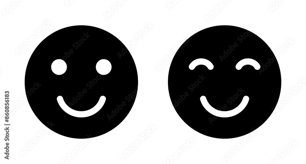 Fototapeta premium Smile icon vector isolated on white background. Smile vector icon. Emoticon Icon vector. Emoji