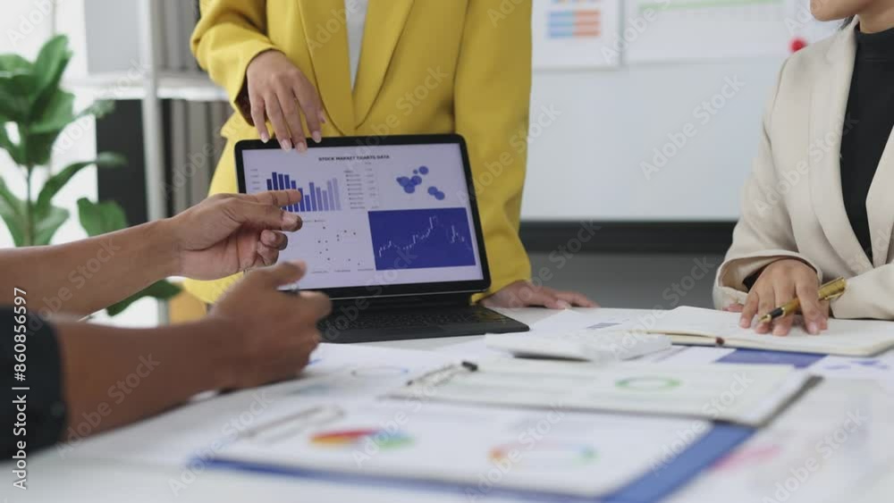 Meeting businessman and consultants are discussing analysis of market growth charts and increasing company profits. Strategy analysis and business planning. Meeting businessman and consultants are discussing analysis of market growth charts and increasing company profits. Strategy analysis and business planning.