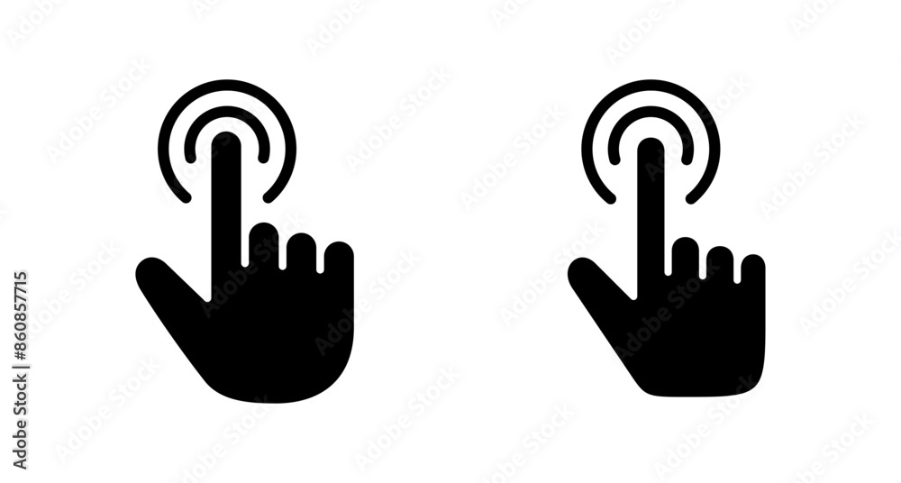 Hand click icon vector isolated on white background. pointer icon vector. hand cursor icon vector Hand click icon vector isolated on white background. pointer icon vector. hand cursor icon vector
